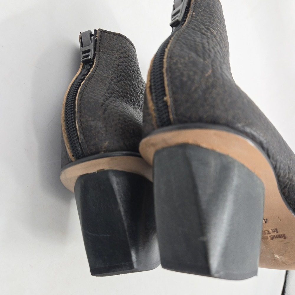 Cydwoq Ankle Boots Size 40 US 10 Brown Leather Back Zip Block Heel Hand Made USA - Picture 9 of 12